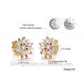 2016 christmas gift new design snow gold crystal earrings stud